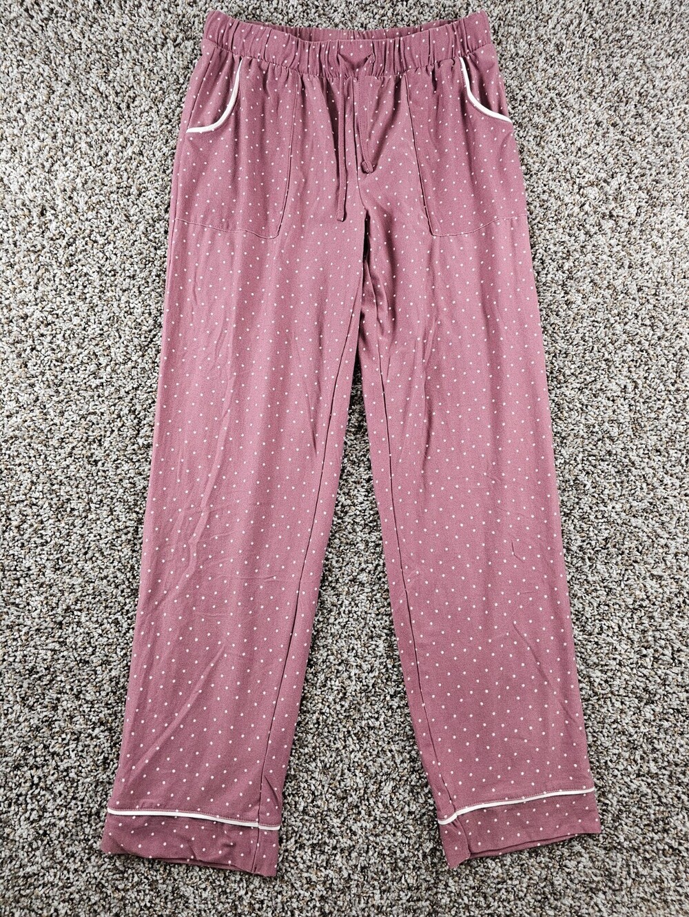 Lucky Brand Womens Sz S Pull On Pajama Pants Pink w/ White Dot Print